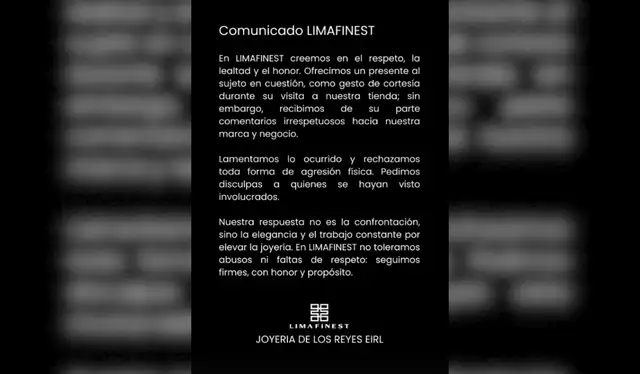 El comunicado de Limafinest tras el episodio con Artigas